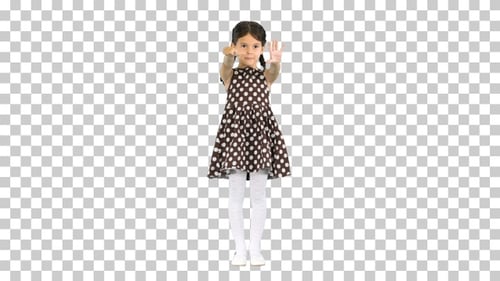Beautiful young girl wearing polka-dot, Alpha Channel