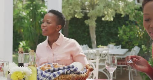 Friends and Family Meal Outside in Daytime