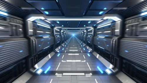 Futuristic Sci-Fi Space Tunnel Animated Loop Background