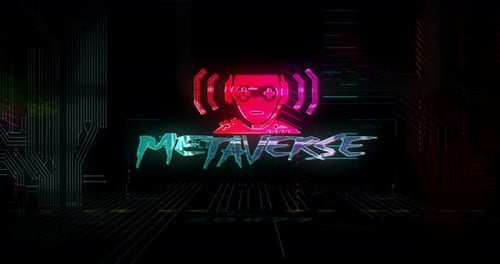 Cyberpunk style intro with Metaverse theme