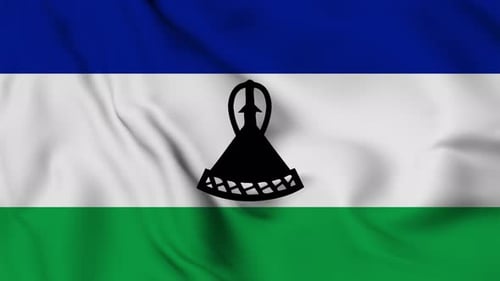 Realistic Waving Lesotho Flag Animation