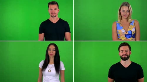 Compilation (Montage) - People Agree and Smile To Camera - Green Screen