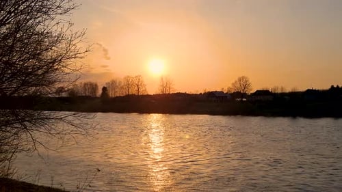 Sunset Over the River