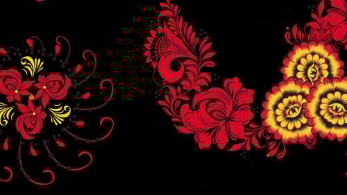 Animated Decorative Floral Pattern Growth Background