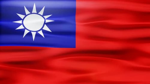 Waving Flag of Taiwan Realistic Animation