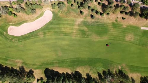 Top View of the Game on the Green Golf Course