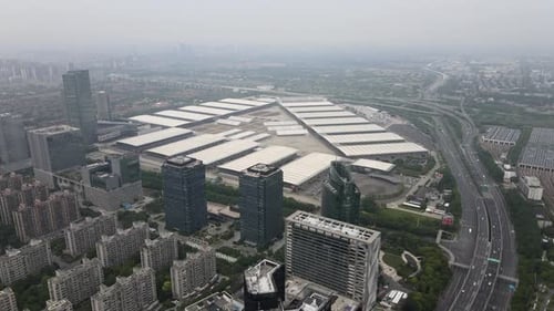 Aerial Shanghai International Expo Center