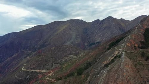 Aerial View Road in the Andes Mountains