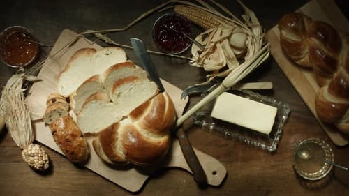 Rustic organic braids on table