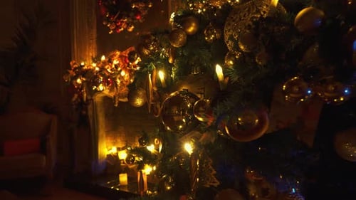 Christmas Decorations and Holiday Ambiance in a Home
