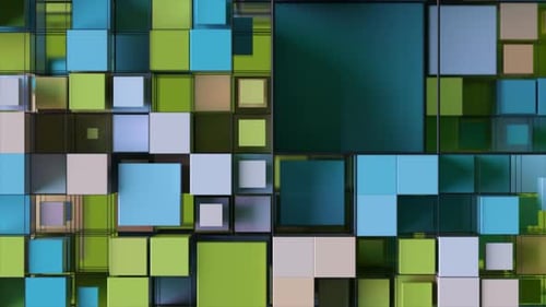 Animated Abstract Geometric Cubes Grid Background