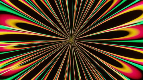 Rotación de rayos abstractos divergentes de colores verde y amarillo 02