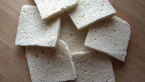 Slices of White Bread Close Up