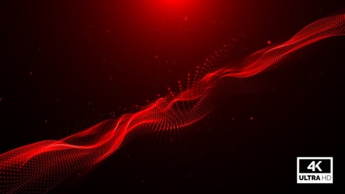 Rote moderne Partikel Wave Flow Looped V4