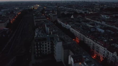 Cityscape Aerial View at Night