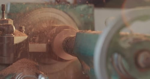 Wood Lathe Machine Carving Turning Wood Block