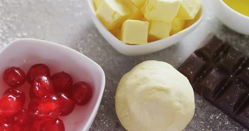 Baking Ingredients Arranged on a Counter
