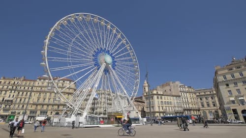 A Ferris Wheel in a city square