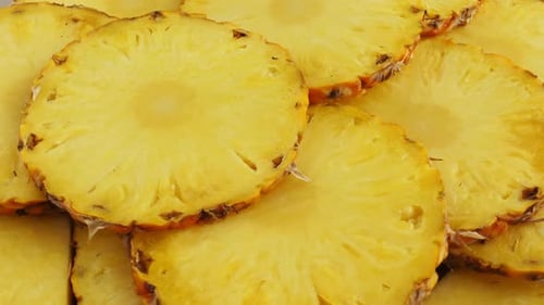 Fresh Pineapple Slices Close Up