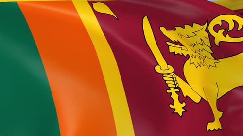 Waving Sri Lankan Flag Realistic Animation Loop