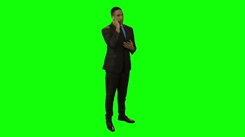 Businessman talking on mobile phone