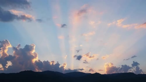 Mountain Range Time-Lapse at Dramatic Golden Sunset