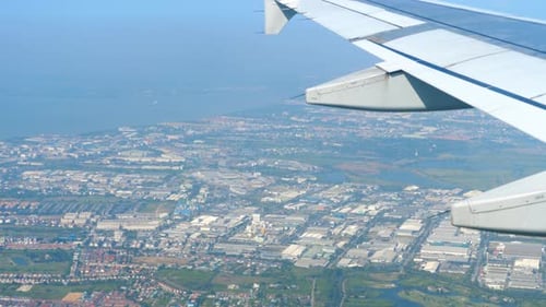 Aerial View From Descending Airplane