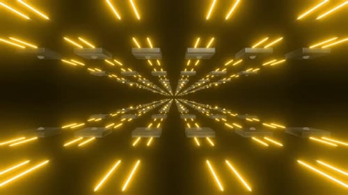 4k Yellow Neon Corridor Loop