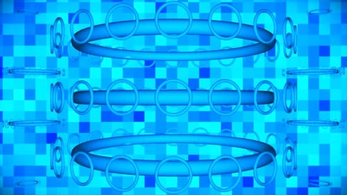 Abstract Blue Geometric Rings Tunnel Motion Background