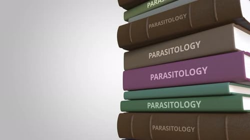 Rotating Stack of Parasitology Books