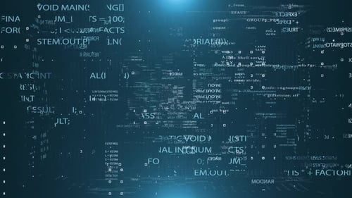 Animated Futuristic Digital Code Stream Background