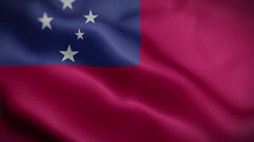Flagge von Samoa, texturiert, wehend, HD