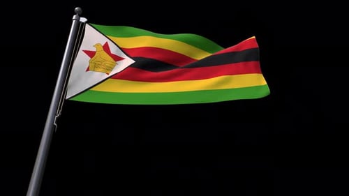 Realistic Waving Zimbabwe Flag Animation