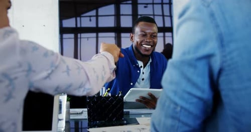 Executives having discussion in the meeting at office