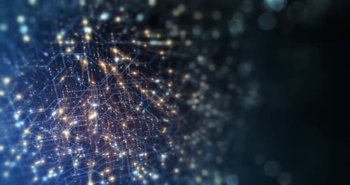 Abstract Digital Network with Glowing Connections Background Loop