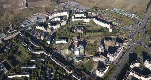 Panorama Of The City And Its Infrastructure From A Bird's Eye View