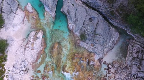 Flight above River in the Triglav National Park