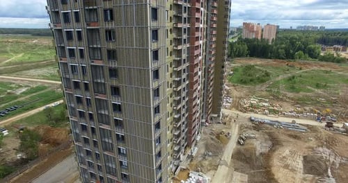 A Vertical Inspection of a Half Finished Residential Multistorey Building on a Construction Site