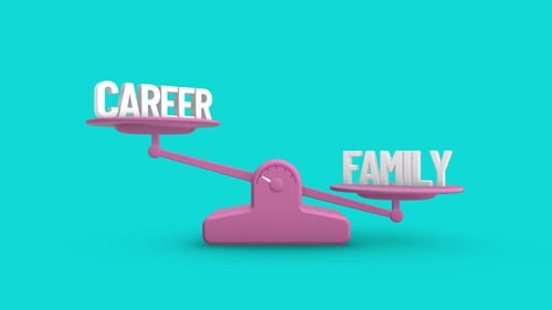 Career vs Family Balance Weighing Scale Looping Animation