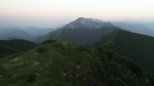 Aerial View of a Beautiful Mountain Range
