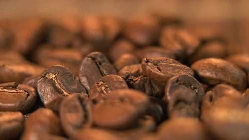 Pile of Delicious Brown Roasted Coffee Beans