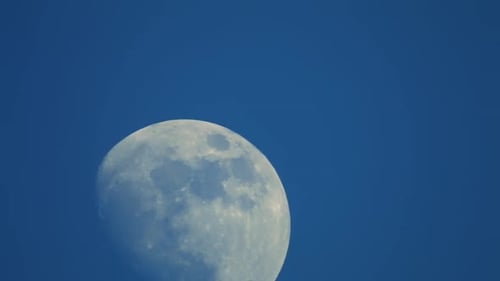 Close Up of the Moon in Dark Blue Sky