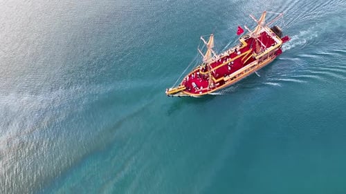 Pirate Harbor aerial view Turkey Alanya 4 K