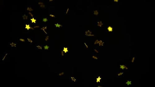 Colored Stars On Black Background
