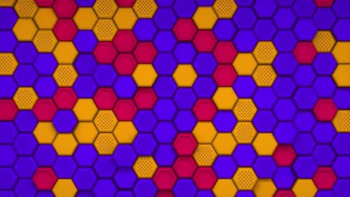 Vibrant Hexagonal Grid Pattern Animation