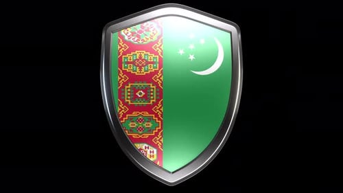 Transición del emblema de Turkmenistán con canal alfa - Resolución 4K