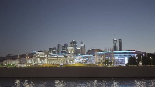 Sailing on Boats with View of Glowing Night City