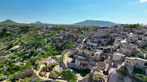 Awesome view of Uchisar Castle at Goreme Historical National Park in Cappadocia, Turkey.