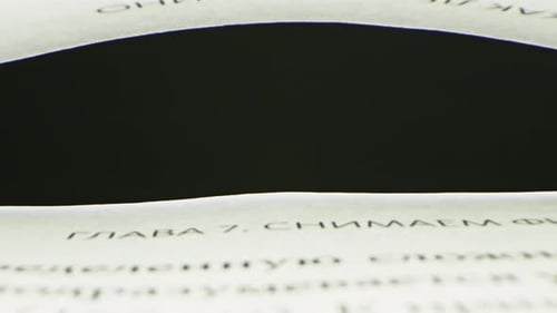 Macro view inside the book