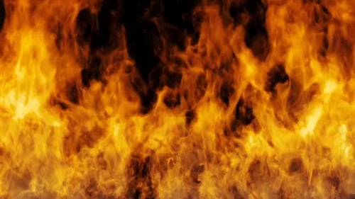 Realistic Fiery Burning Flames Overlay Loop